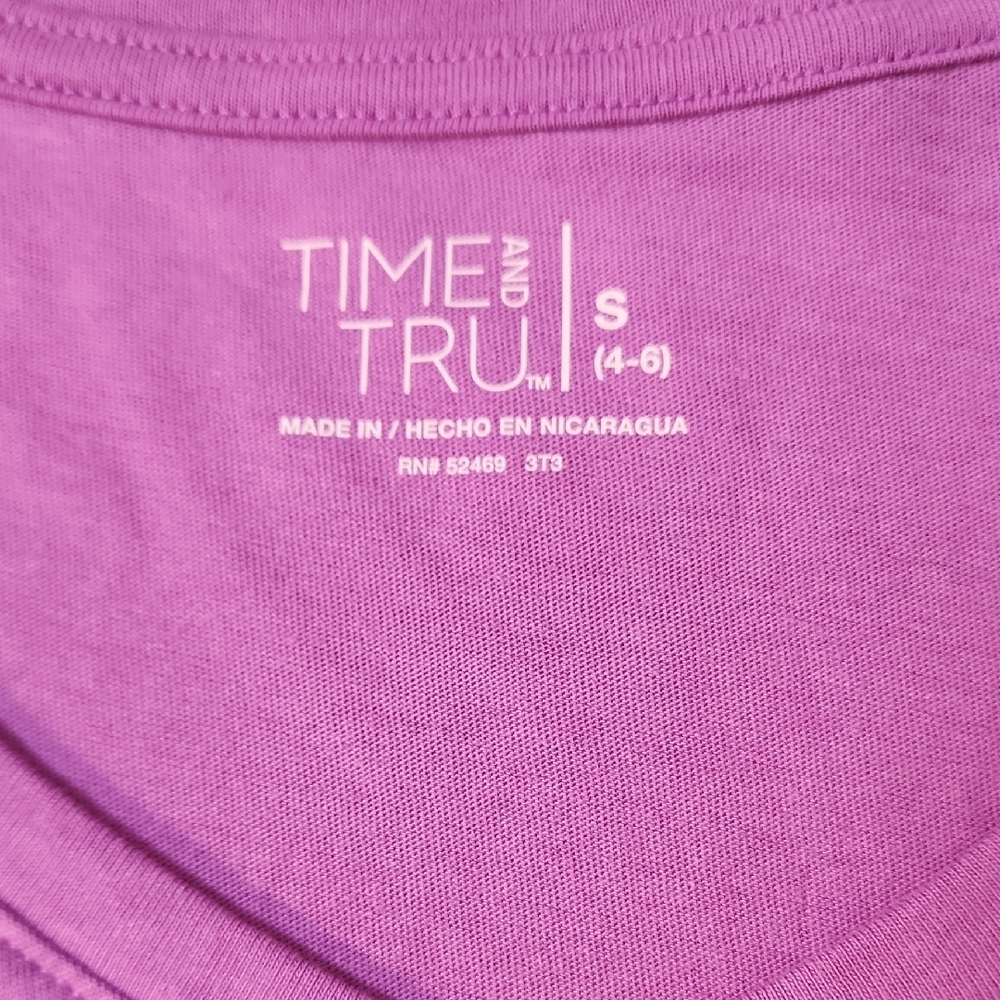 True & Co. Women's Lavender V-Neck Tee - Picture 2 of 3